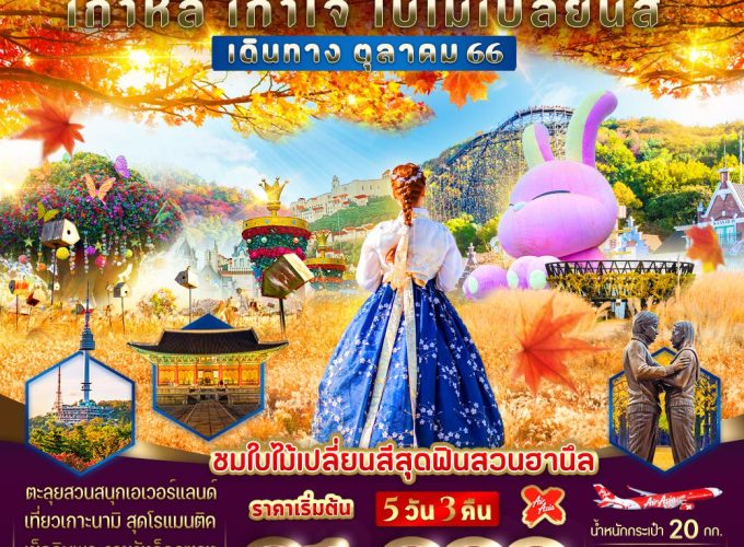 KOREA AUTUMN เกาหลี เกาใจ ใบไม้เปลี่ยนสี 5 วัน 3 คืน